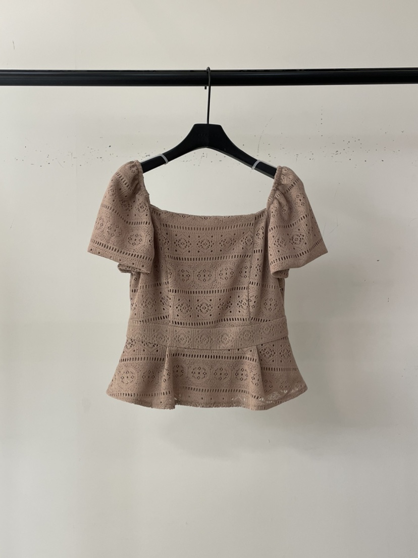 OBJET韓國㊣直郵東大門代購女裝新品推薦25春夏襯衫蕾絲衫蕾絲love us u/OBJET襯衫/蕾絲衫