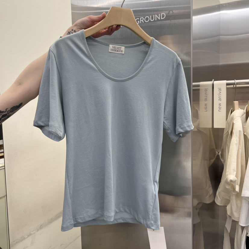 VELVET UNDERGROUND直郵韓國代購㊣女裝新品25春夏人氣T恤VELVET UNDERGROUNDT恤圖色2