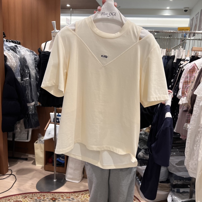 OGI韓國直郵㊣女裝新品熱賣25春夏人氣時尚推薦休閑T恤FLat OGIT恤圖色2