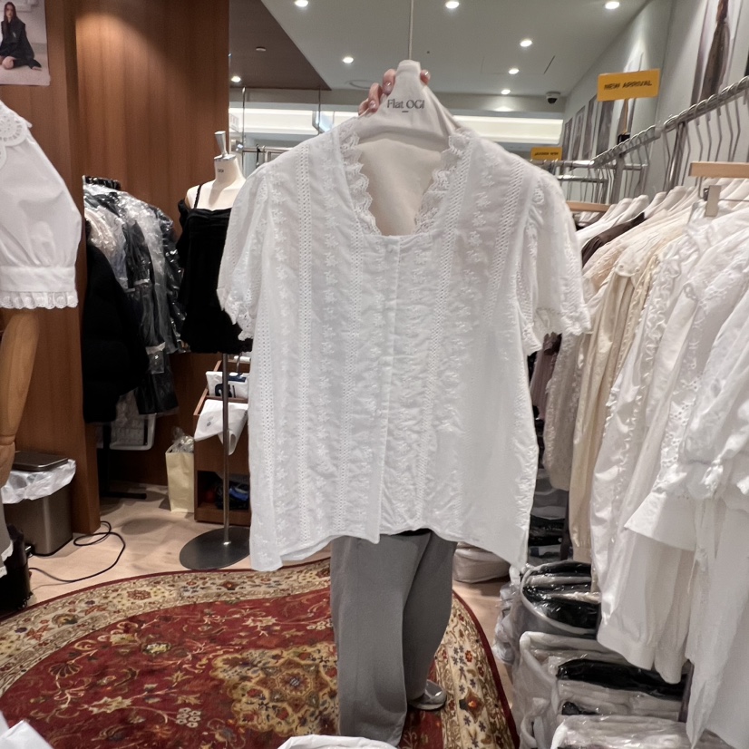 OGI直郵韓國代購㊣女裝新品休閑人氣25春夏熱賣推薦襯衫蕾絲衫FLat OGI襯衫/蕾絲衫圖色2
