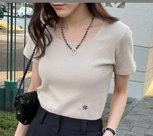 PRIVIE韓國直郵㊣女裝新品時尚25春夏熱賣人氣推薦休閑T恤PRIVIET恤圖色2