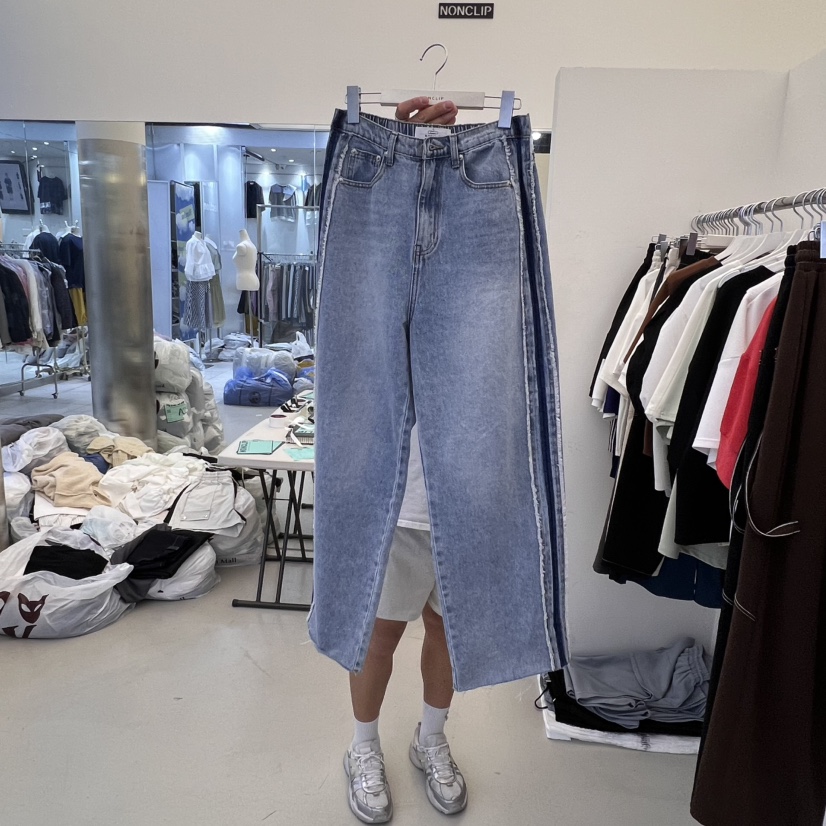 NON CLIP韓國直郵㊣東大門實拍女裝新款時尚熱賣25春夏牛仔褲NON CLIP牛仔褲圖色1