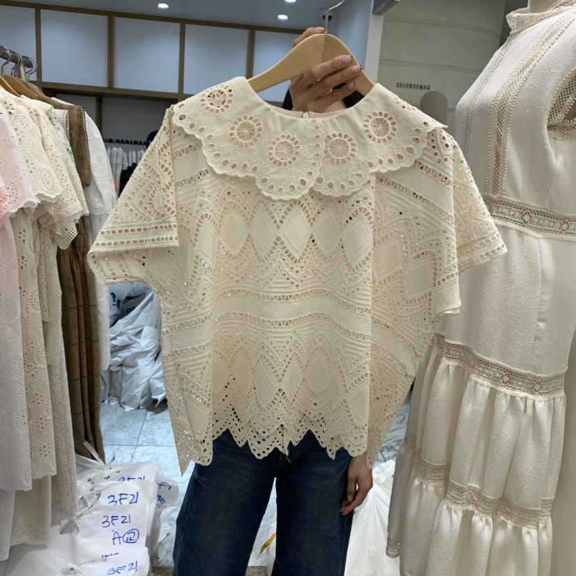A直郵韓國代購㊣女裝新品25春夏人氣時尚推薦休閑襯衫蕾絲衫A STORE襯衫/蕾絲衫圖色3