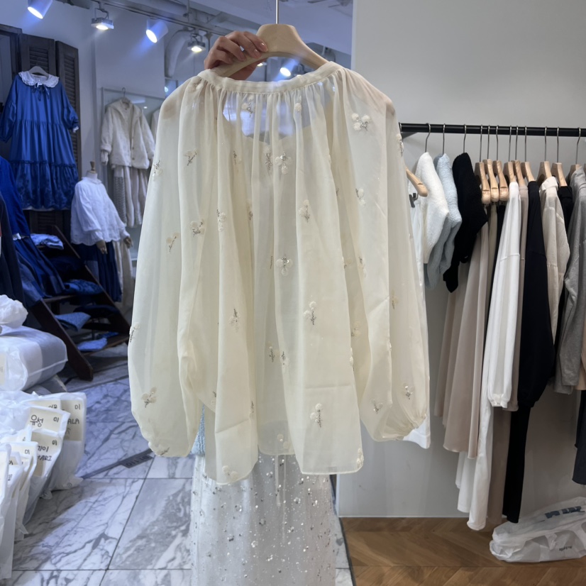 LOGARDEN韓國㊣直郵東大門代購女裝新品推薦25春夏襯衫蕾絲衫LO GARDEN襯衫/蕾絲衫