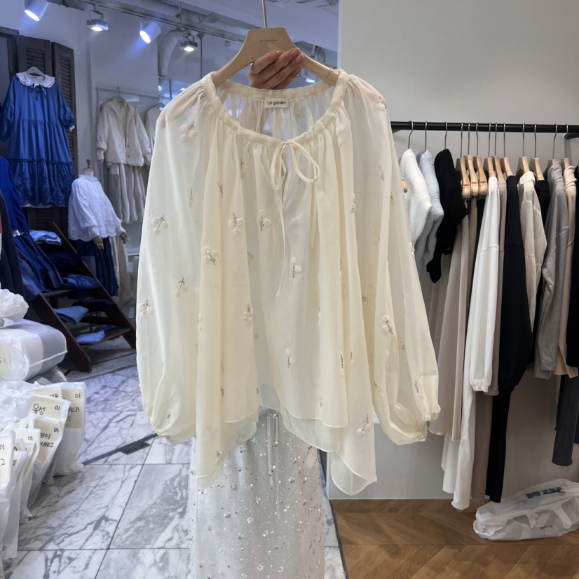LOGARDEN韓國㊣直郵東大門代購女裝新品推薦25春夏襯衫蕾絲衫LO GARDEN襯衫/蕾絲衫圖色2