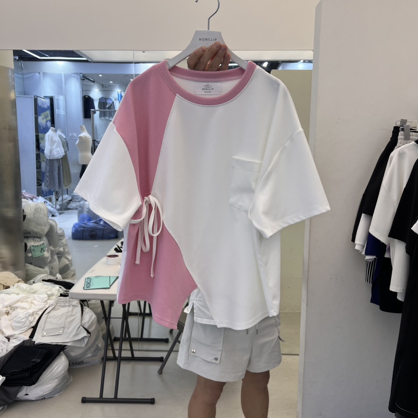 NON CLIP韓國直郵㊣女裝新款休閑25春夏熱賣推薦T恤假兩件NON CLIPT恤圖色3