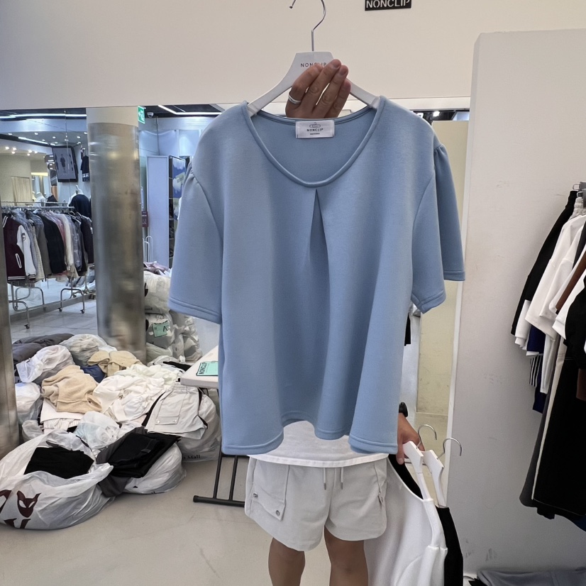 NON CLIP韓國直郵㊣女裝新品25春夏推薦熱賣時尚休閑T恤V領NON CLIPT恤圖色3