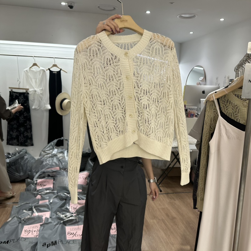 LEWIN韓國直郵㊣女裝新品25春夏人氣時尚推薦熱賣針織衫開衫LEWIN針織衫圖色1