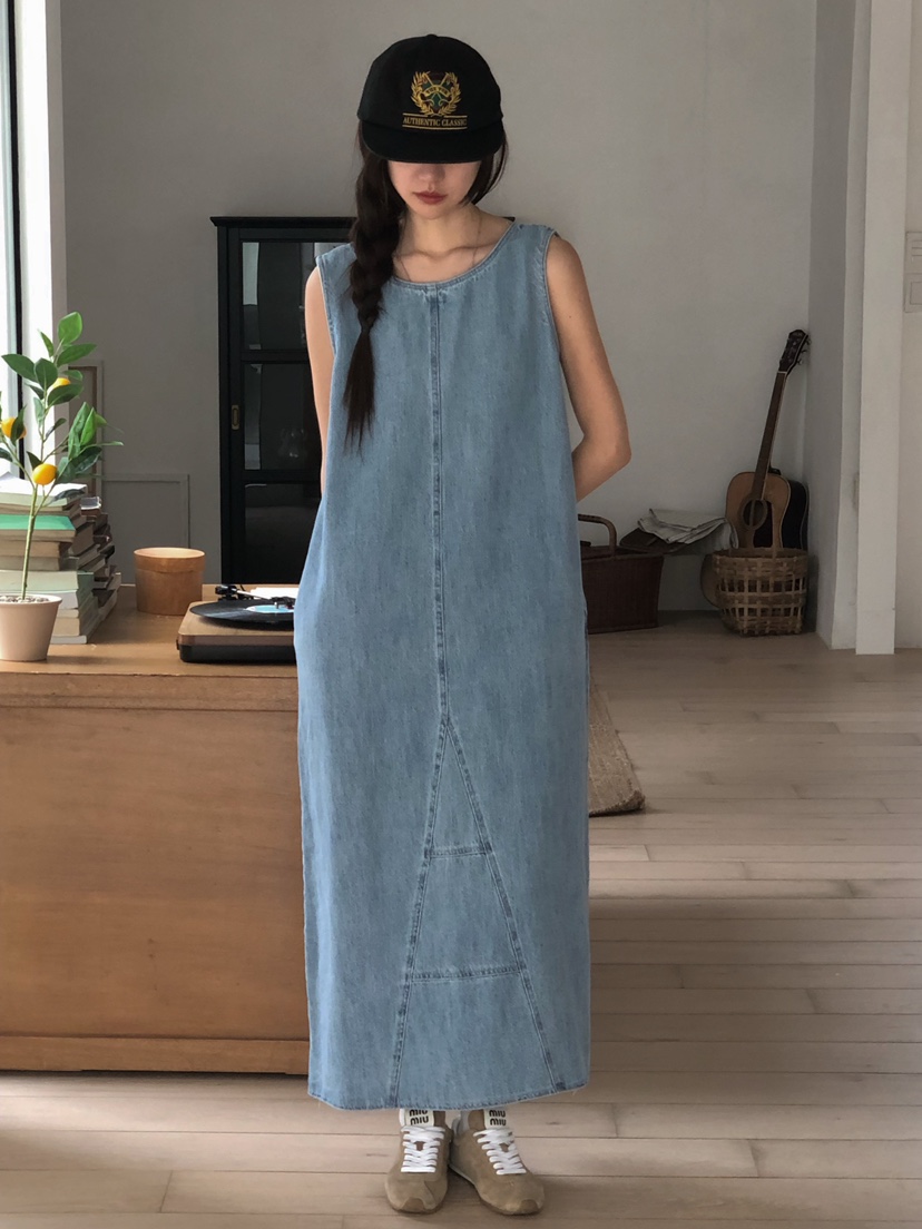 ONDO-P韓國直郵㊣東大門實拍女裝新品休閑時尚熱賣連衣裙亞麻ONDO-P連衣裙
