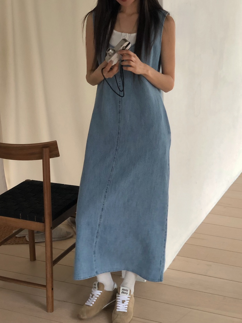 ONDO-P韓國直郵㊣東大門實拍女裝新品休閑時尚熱賣連衣裙亞麻ONDO-P連衣裙