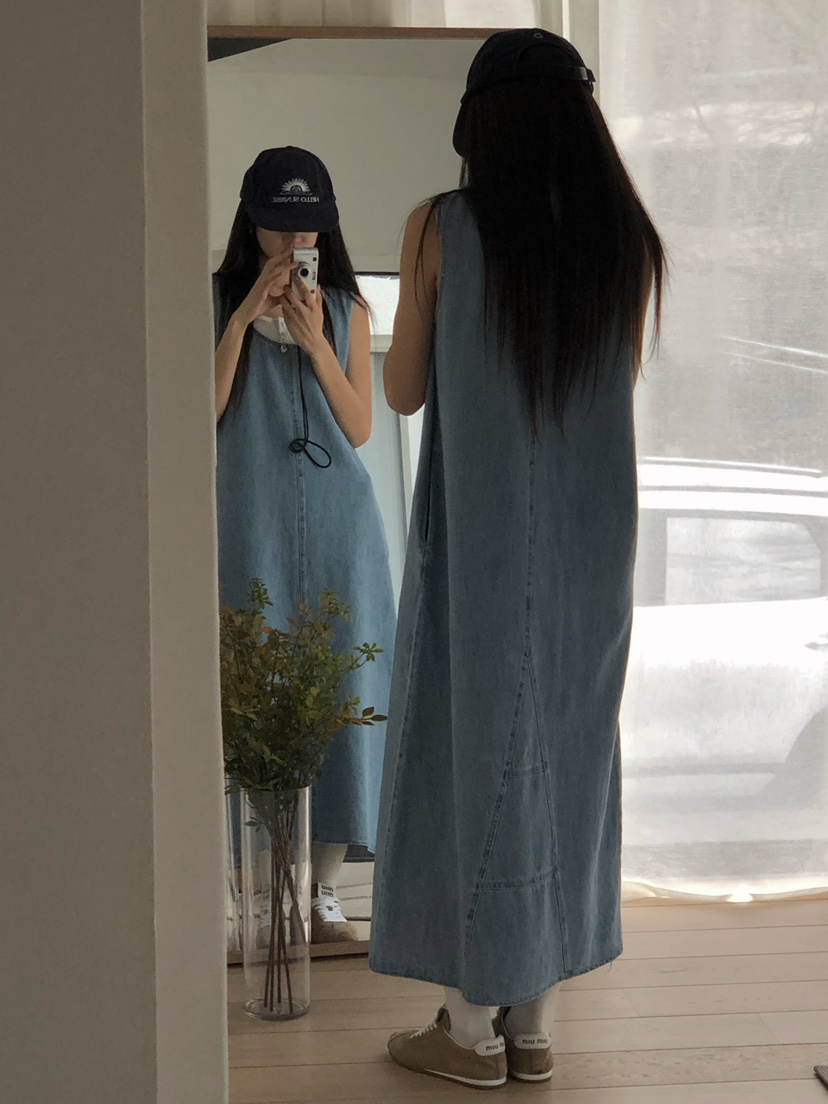 ONDO-P韓國直郵㊣東大門實拍女裝新品休閑時尚熱賣連衣裙亞麻ONDO-P連衣裙