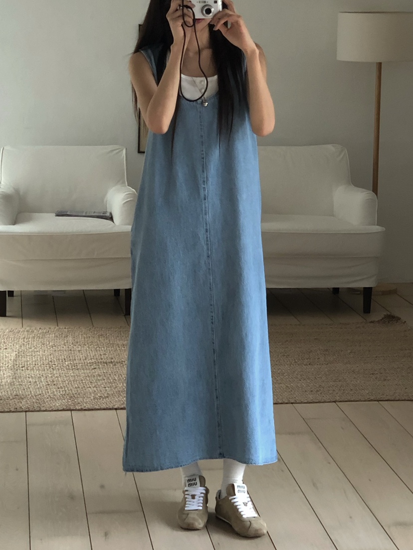 ONDO-P韓國直郵㊣東大門實拍女裝新品休閑時尚熱賣連衣裙亞麻ONDO-P連衣裙