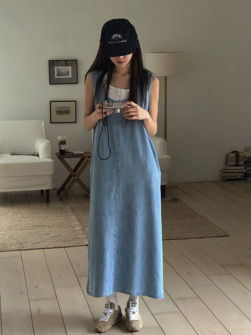 ONDO-P韓國直郵㊣東大門實拍女裝新品休閑時尚熱賣連衣裙亞麻ONDO-P連衣裙