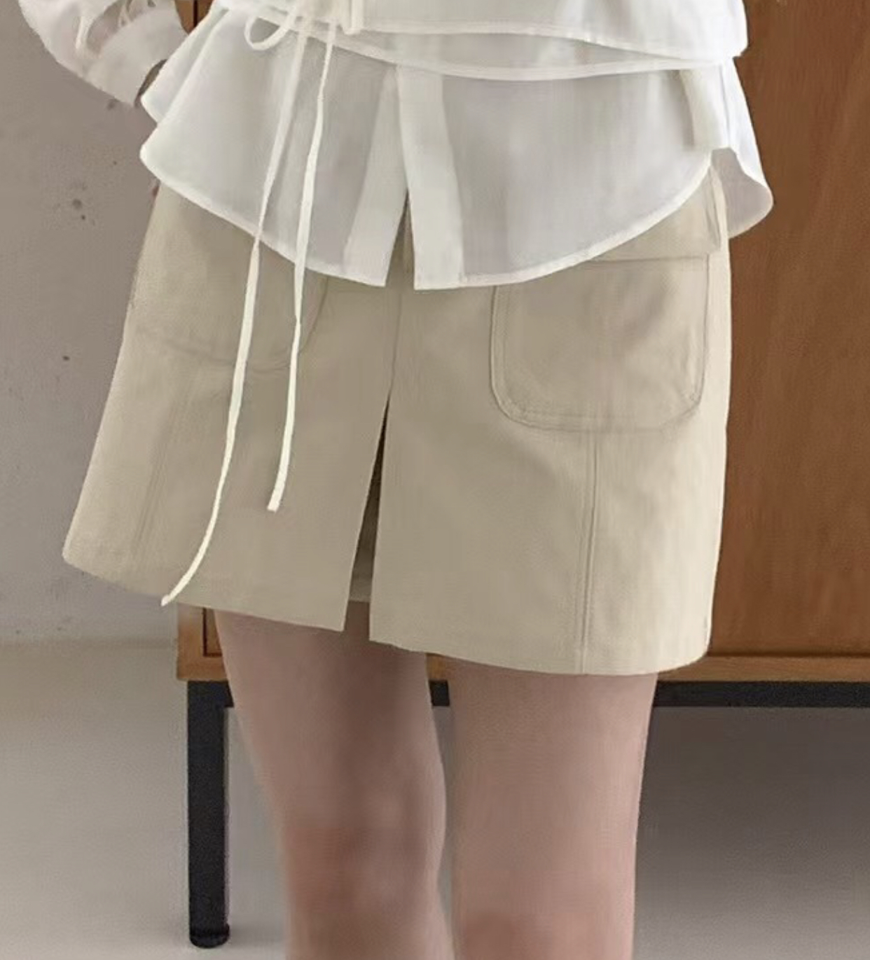 JUILLYSTYLE直郵韓國代購㊣女裝新品25春夏推薦休閑短裙綁帶JUILLYSTYLE短裙圖色2