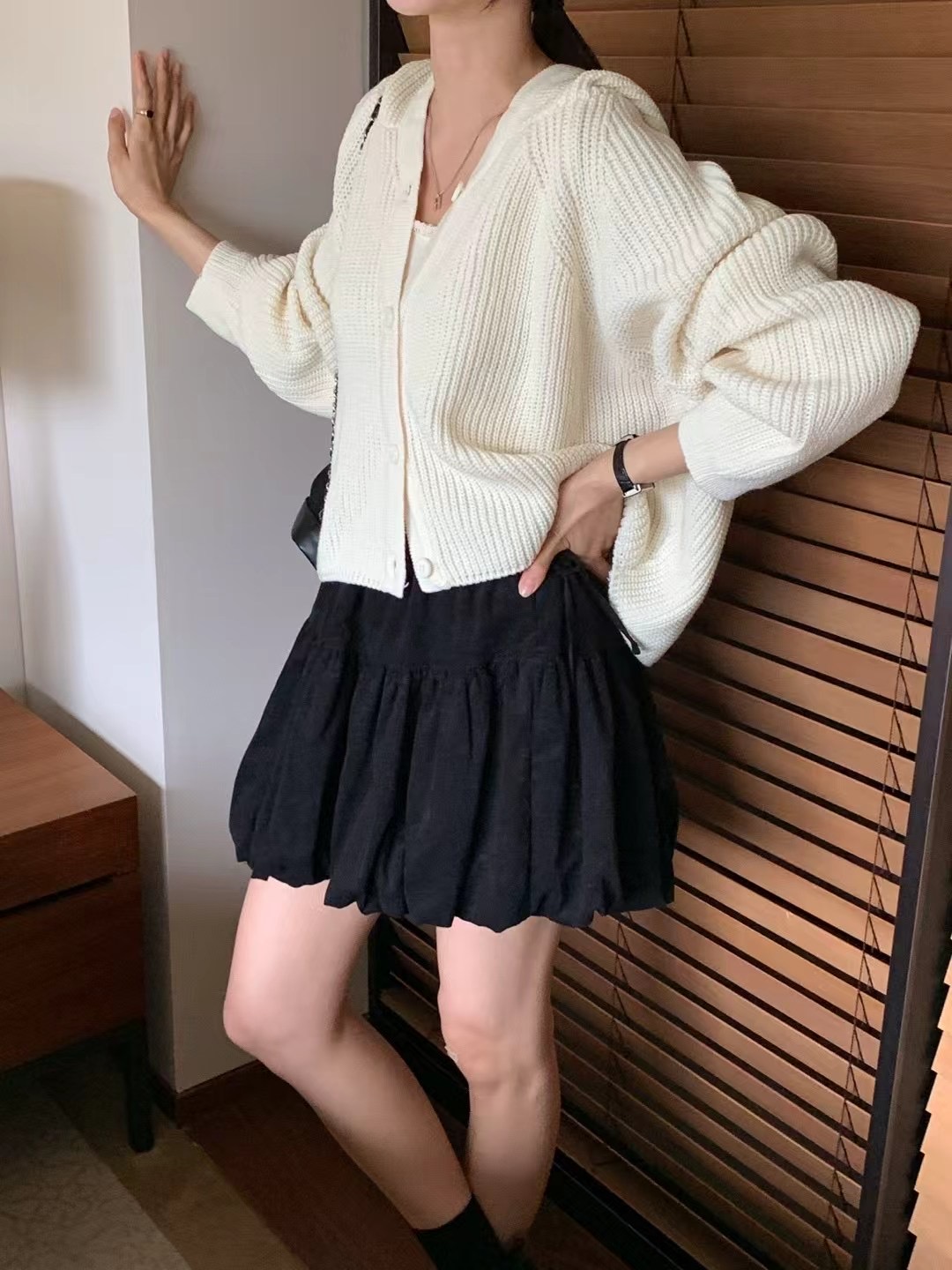 JUILLYSTYLE韓國直郵㊣女裝新品休閑時尚熱賣針織衫開衫連帽JUILLYSTYLE針織衫