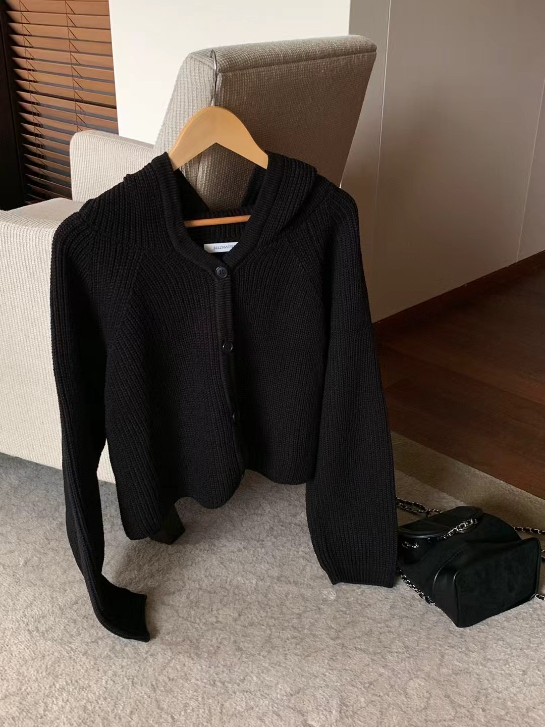 JUILLYSTYLE韓國直郵㊣女裝新品休閑時尚熱賣針織衫開衫連帽JUILLYSTYLE針織衫圖色2