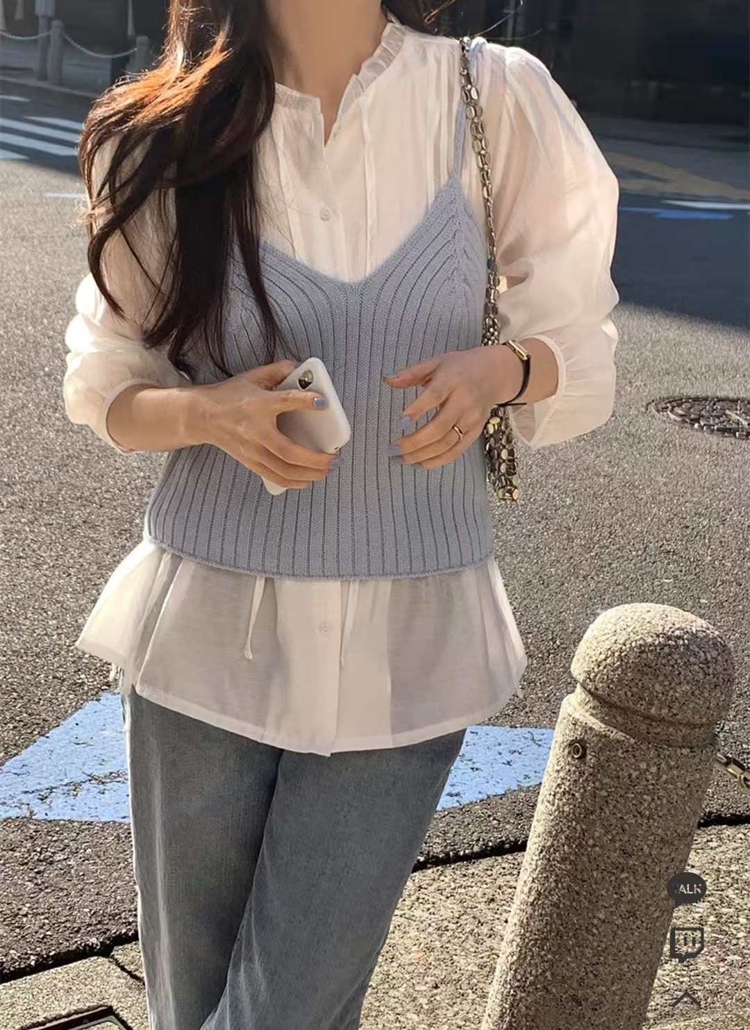JUILLYSTYLE韓國直郵㊣東大門實拍女裝新品時尚休閑吊帶背心JUILLYSTYLE吊帶/背心