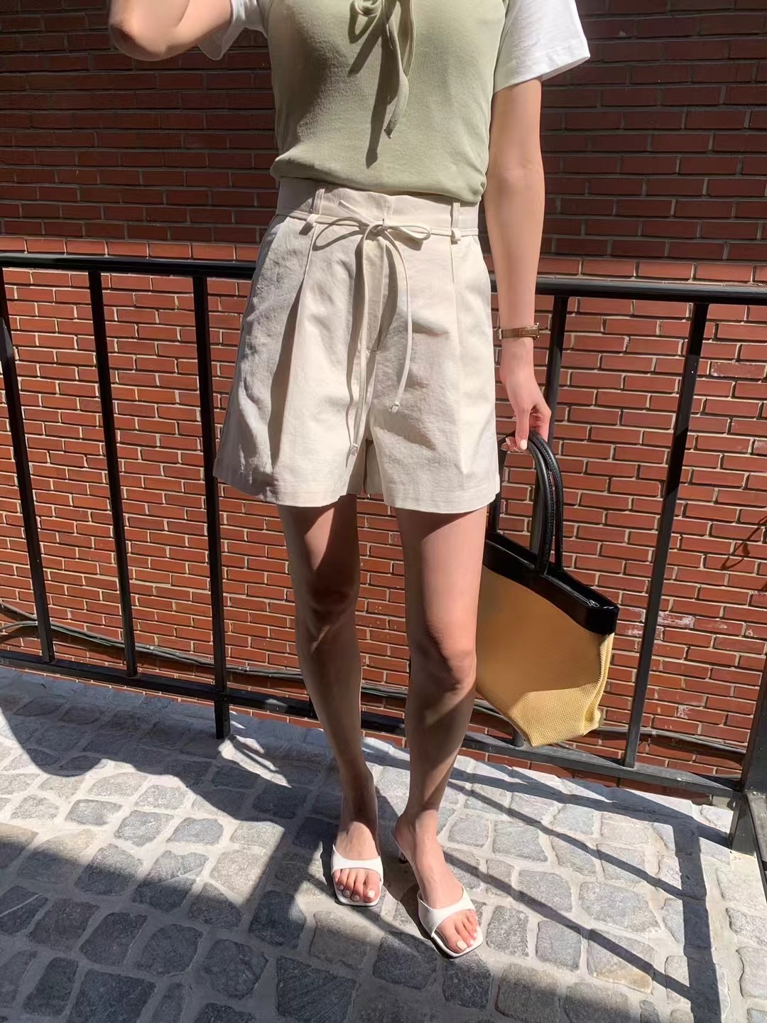 JUILLYSTYLE直郵韓國代購㊣女裝新品人氣25春夏推薦短褲含腰繩JUILLYSTYLE短褲