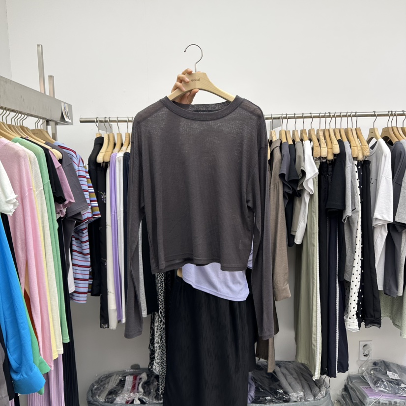 SPECIAL韓國㊣直郵東大門代購女裝新款熱賣時尚長袖T恤短款SPECIAL長袖T恤圖色5