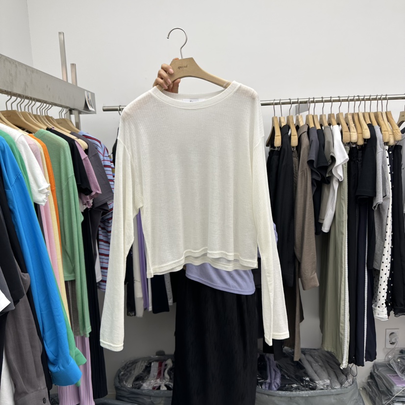SPECIAL韓國㊣直郵東大門代購女裝新款熱賣時尚長袖T恤短款SPECIAL長袖T恤圖色9