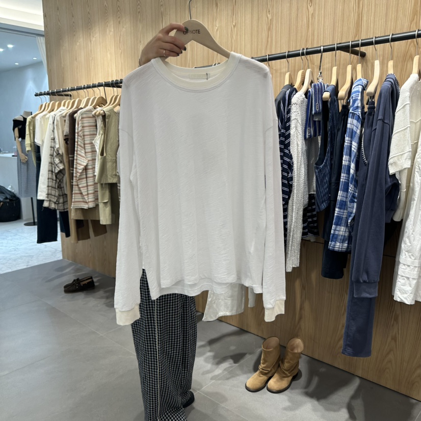 STAYFELT/OF NOTE韓國直郵㊣女裝新款熱賣推薦休閑長袖T恤OF NOTE/STAYFELT長袖T恤