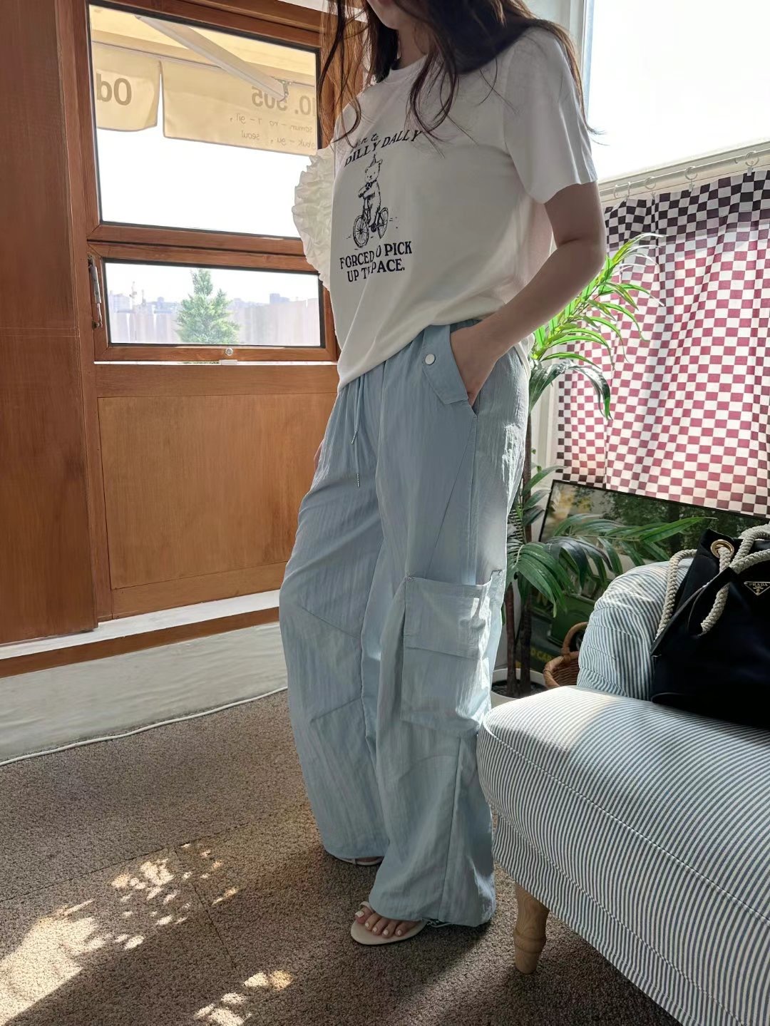 THERE BY-데얼 바이-T直郵韓國代購㊣女裝新品25春夏休閑褲THERE BY休閑褲