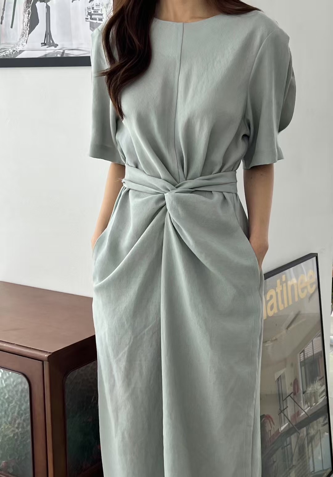 around110直郵韓國代購㊣女裝新款熱賣時尚休閑推薦人氣連衣裙around110連衣裙