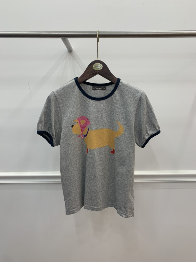 CAMEL-P(此品牌名稱會遭售假投訴,建議淘寶店鋪商品名稱中不要使用)韓國直郵㊣女裝新品休閑T恤Came_l 家T恤圖色2