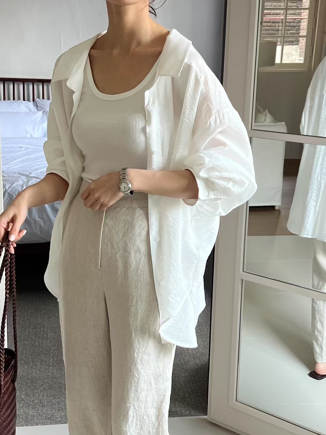 around110直郵韓國代購㊣女裝新款推薦25春夏人氣襯衫蕾絲衫around110襯衫/蕾絲衫