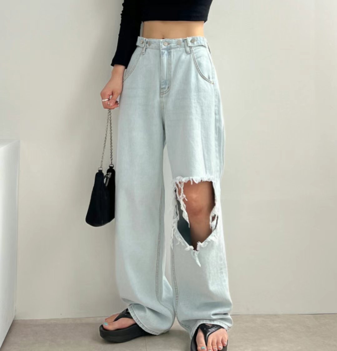 J CAT韓國直郵㊣東大門實拍女裝新品休閑推薦熱賣25春夏牛仔褲J CAT牛仔褲
