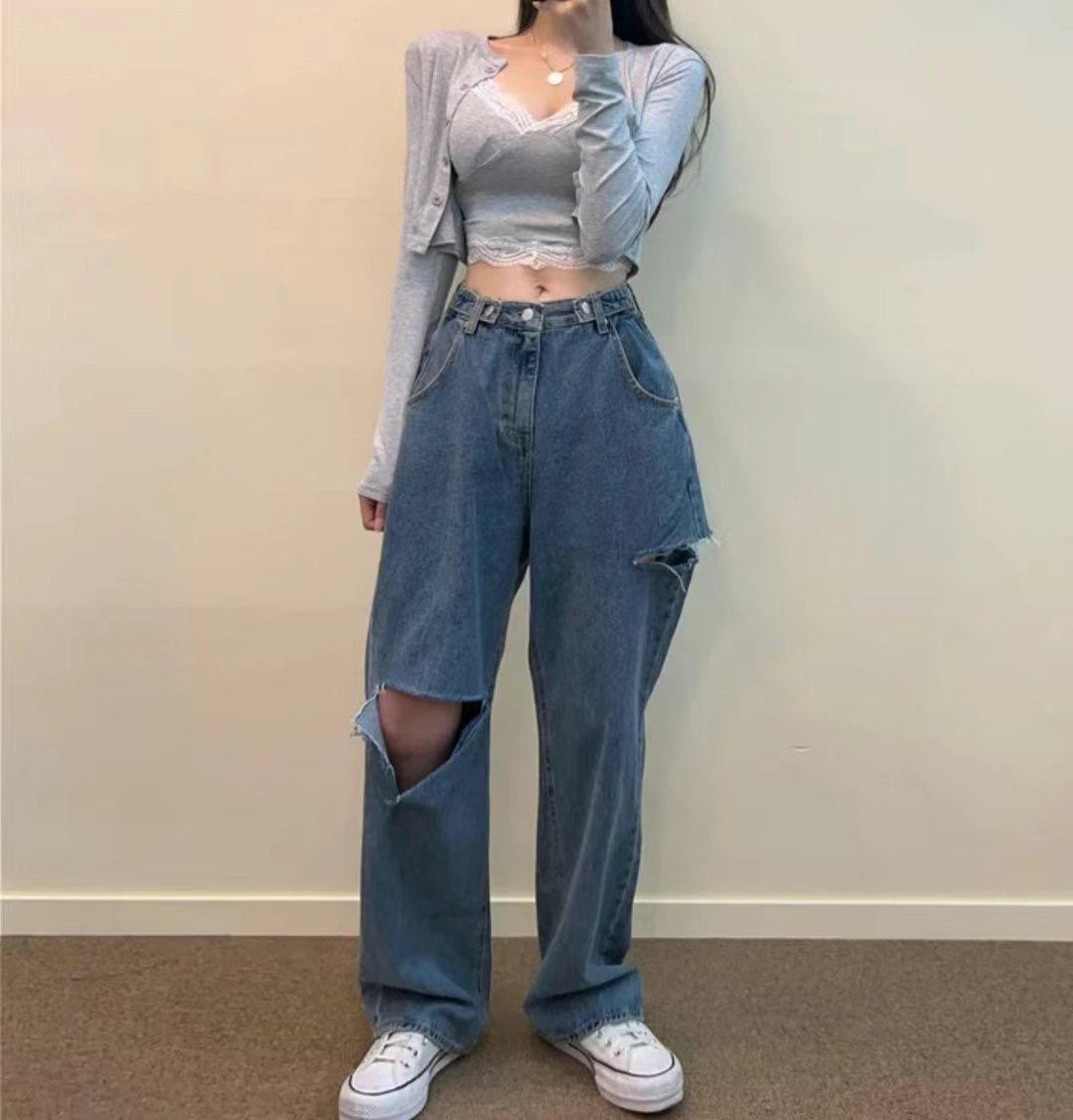 J CAT直郵韓國代購㊣女裝新款推薦時尚25春夏人氣休閑牛仔褲J CAT牛仔褲