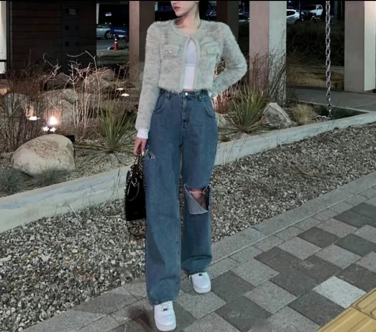 J CAT直郵韓國代購㊣女裝新款推薦時尚25春夏人氣休閑牛仔褲J CAT牛仔褲
