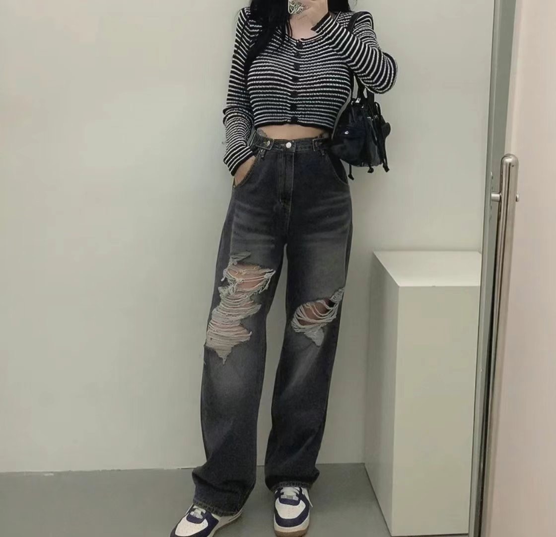 J CAT韓國直郵㊣女裝新款時尚人氣推薦熱賣25春夏休閑牛仔褲J CAT牛仔褲