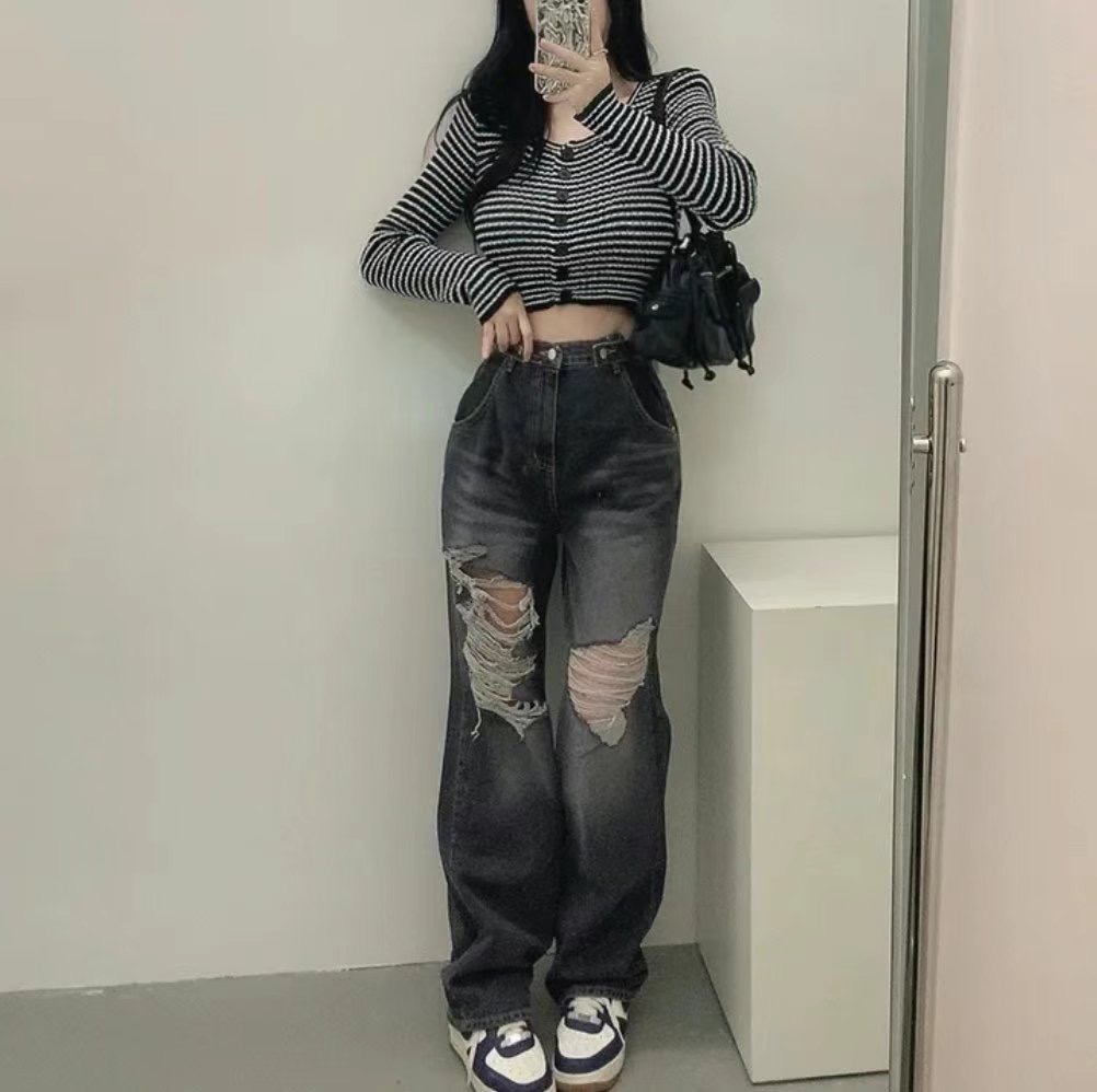 J CAT韓國直郵㊣女裝新款時尚人氣推薦熱賣25春夏休閑牛仔褲J CAT牛仔褲
