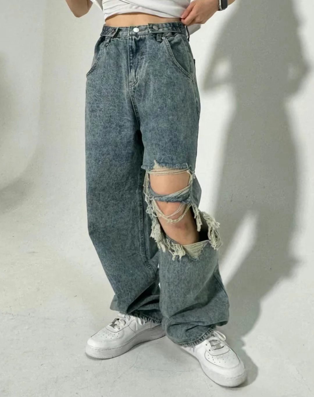 J CAT韓國直郵㊣東大門實拍女裝新款推薦人氣熱賣時尚牛仔褲J CAT牛仔褲