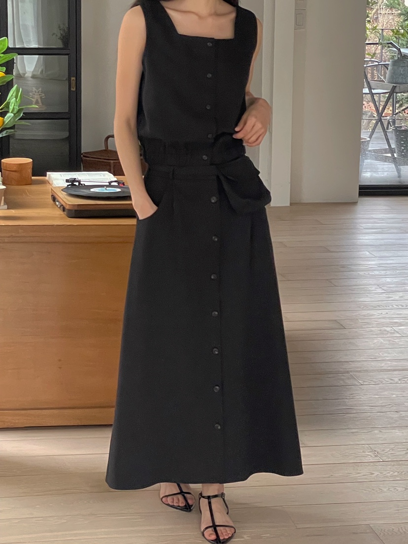 ONDO-P東大門直郵女士新品職業25春夏熱賣吊帶背心雙面紐扣ONDO-P吊帶/背心