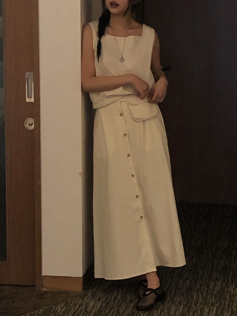 ONDO-P東大門直郵女士新品職業25春夏熱賣吊帶背心雙面紐扣ONDO-P吊帶/背心