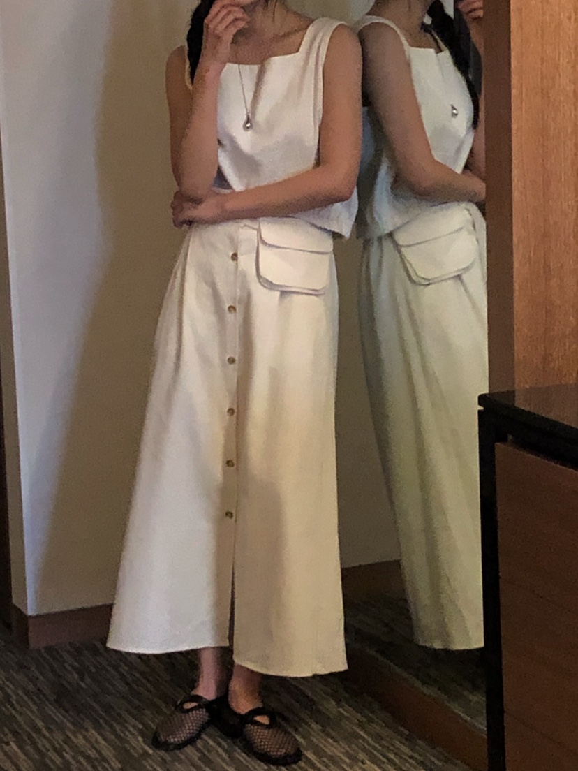 ONDO-P東大門直郵女士新品職業25春夏熱賣吊帶背心雙面紐扣ONDO-P吊帶/背心