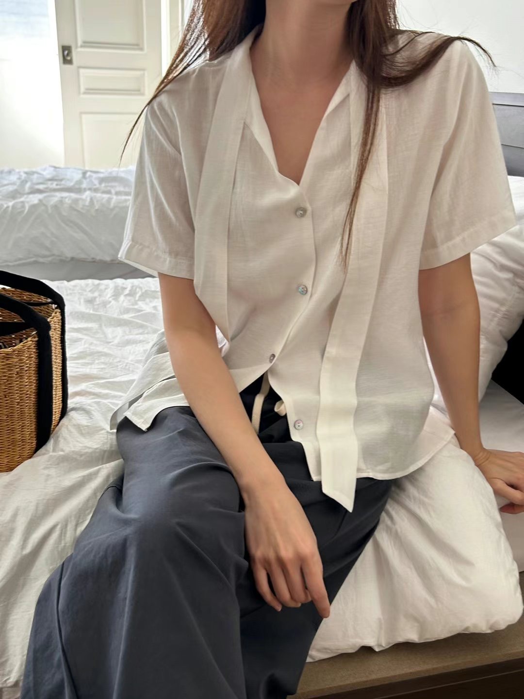 LANDMARK韓國直郵女裝新款熱賣職業25春夏時尚真品襯衫蕾絲衫LANDMARK襯衫/蕾絲衫