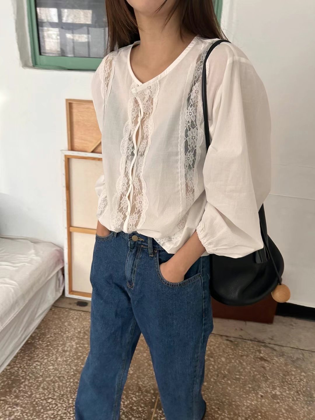 LANDMARK東大門代購女士新品人氣休閑推薦25春夏襯衫蕾絲衫LANDMARK襯衫/蕾絲衫