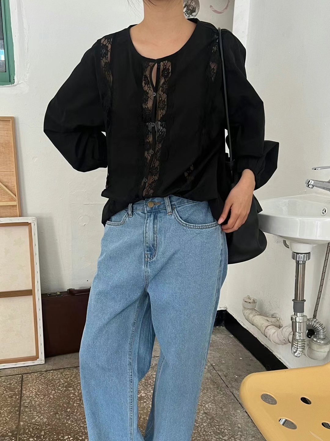 LANDMARK東大門代購女士新品人氣休閑推薦25春夏襯衫蕾絲衫LANDMARK襯衫/蕾絲衫