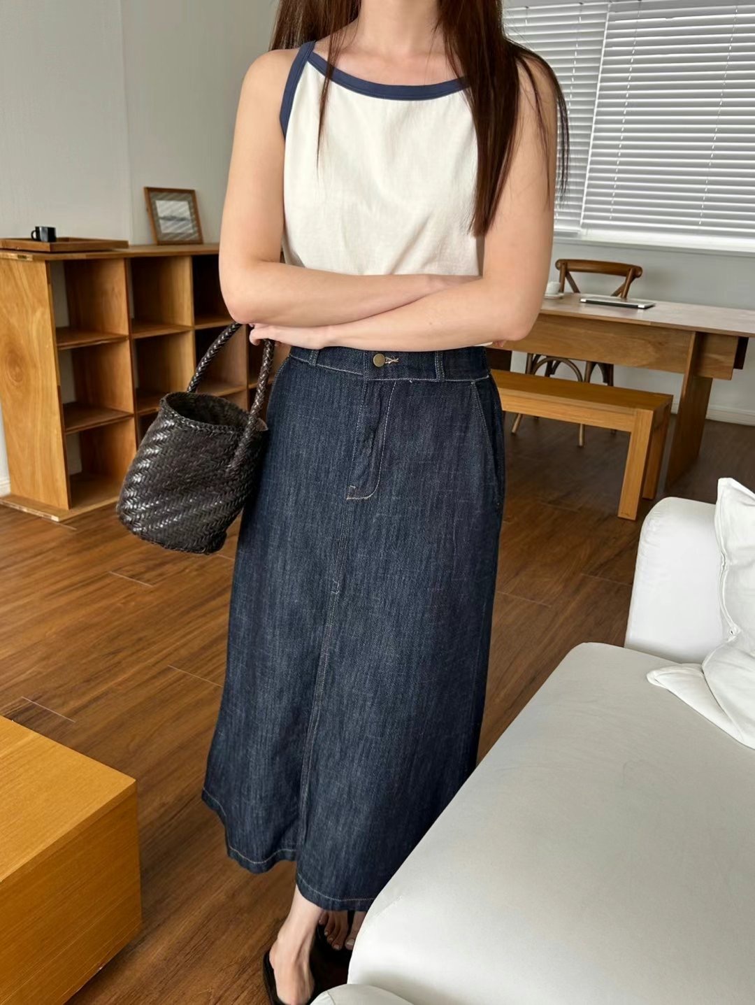 LANDMARK東大門實拍女裝新品推薦休閑熱賣人氣職業25春夏長裙LANDMARK長裙