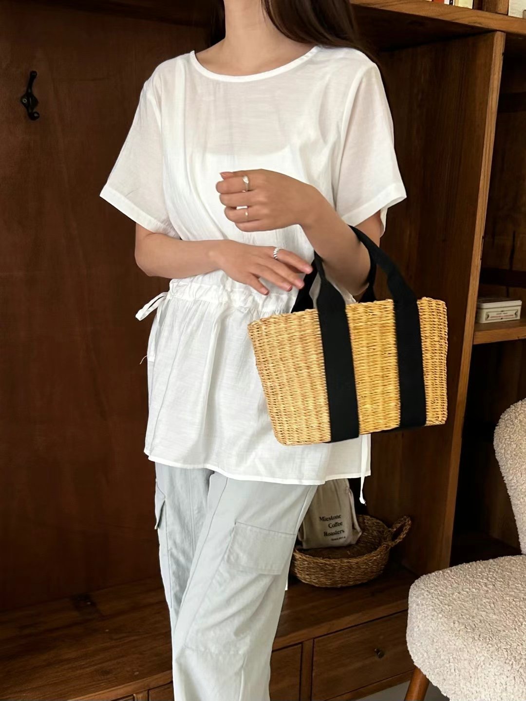 LANDMARK東大門代購女士新款熱賣25春夏職業真品襯衫蕾絲衫LANDMARK襯衫/蕾絲衫