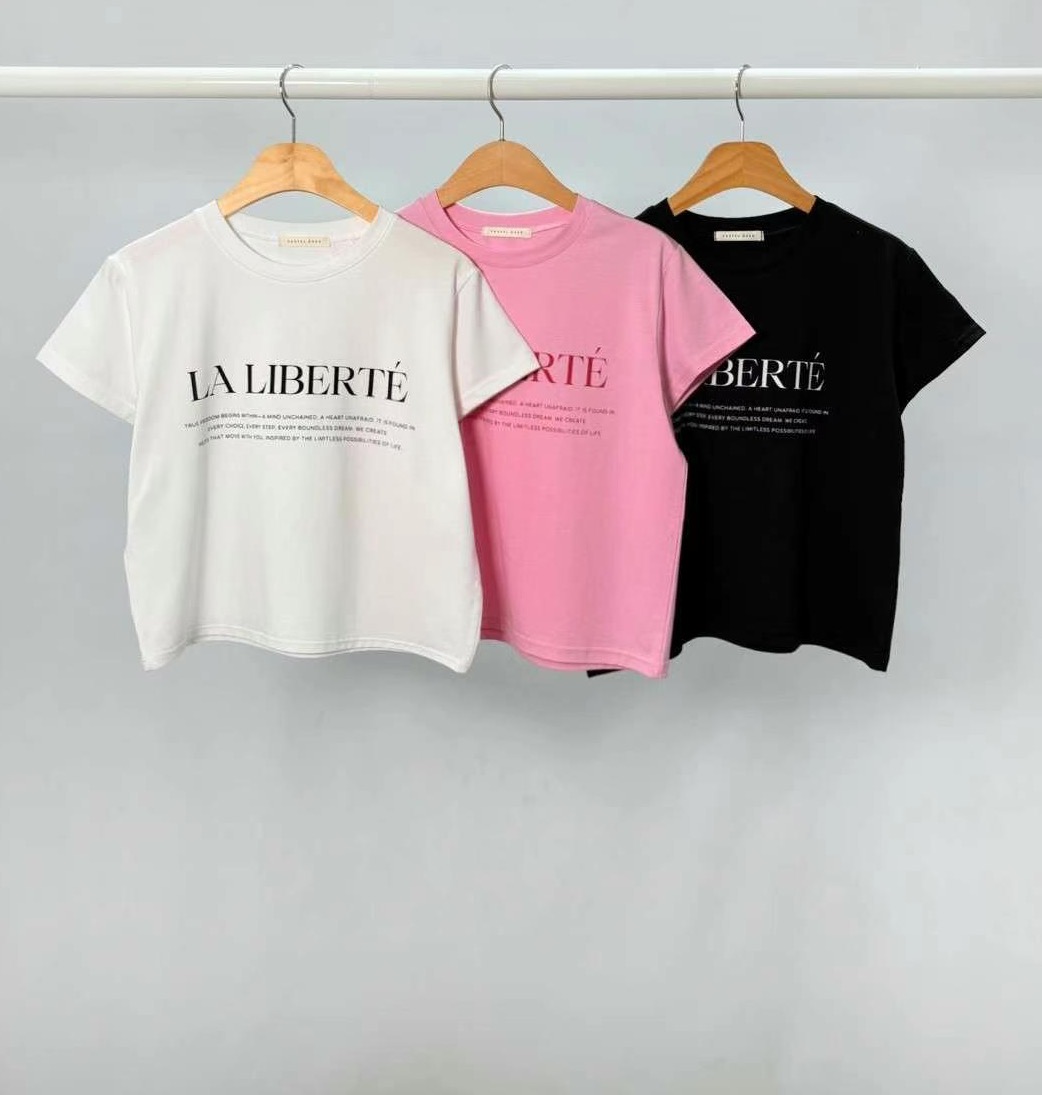 PASTELDEER韓國直郵女裝新款真品熱賣人氣25春夏休閑T恤短款PASTELDEERT恤圖色2左二色