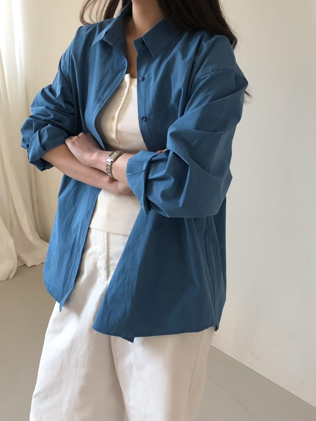 CLOSER韓國直郵女裝新品時尚推薦熱賣真品人氣休閑襯衫蕾絲衫CLOSER襯衫/蕾絲衫