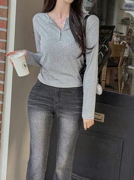 PASTELDEER韓國代購女裝新款職業時尚人氣推薦休閑25春夏長袖T恤PASTELDEER長袖T恤圖色2