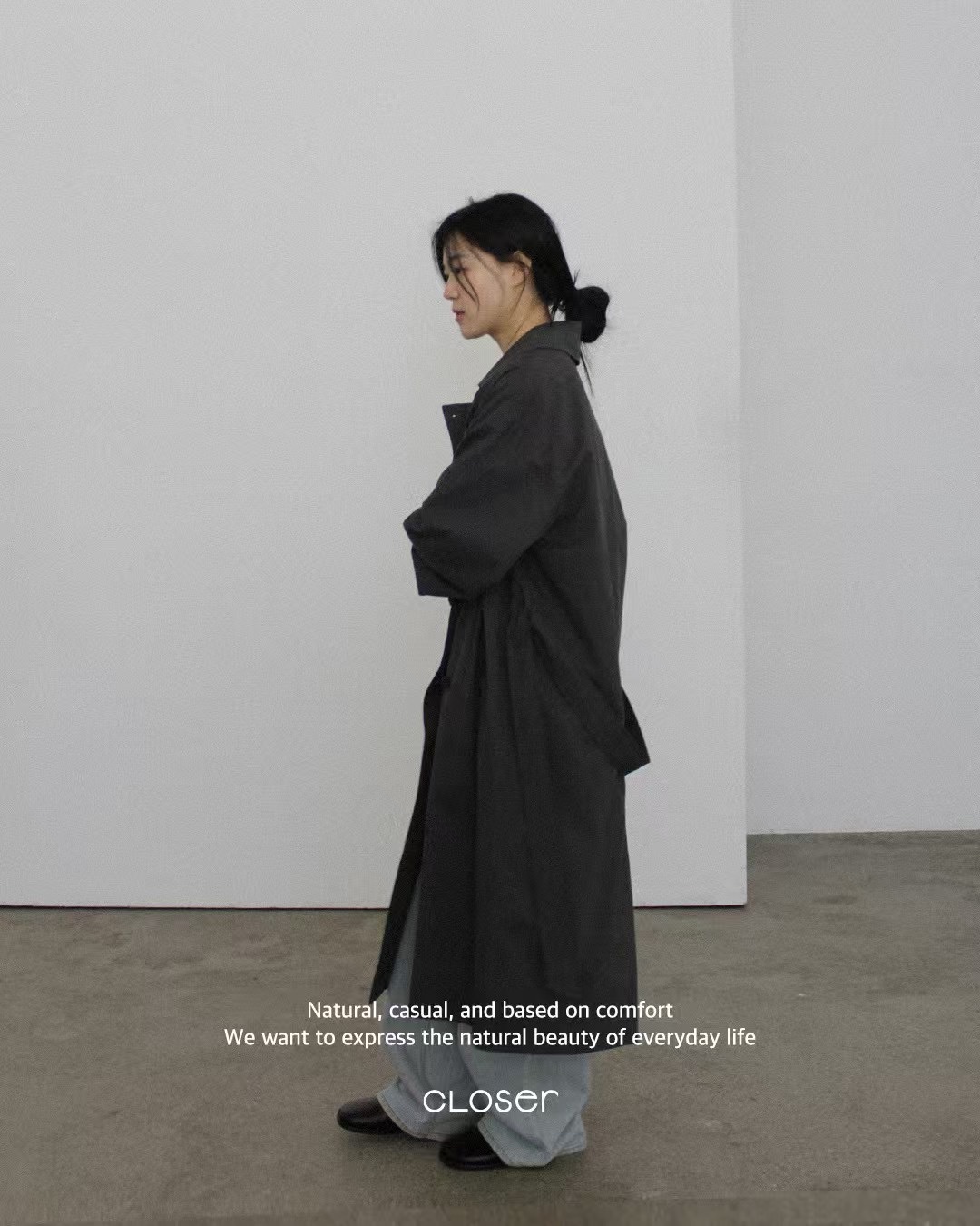 CLOSER東大門直郵女士新款人氣熱賣推薦時尚真品中長款大衣CLOSER中長款大衣