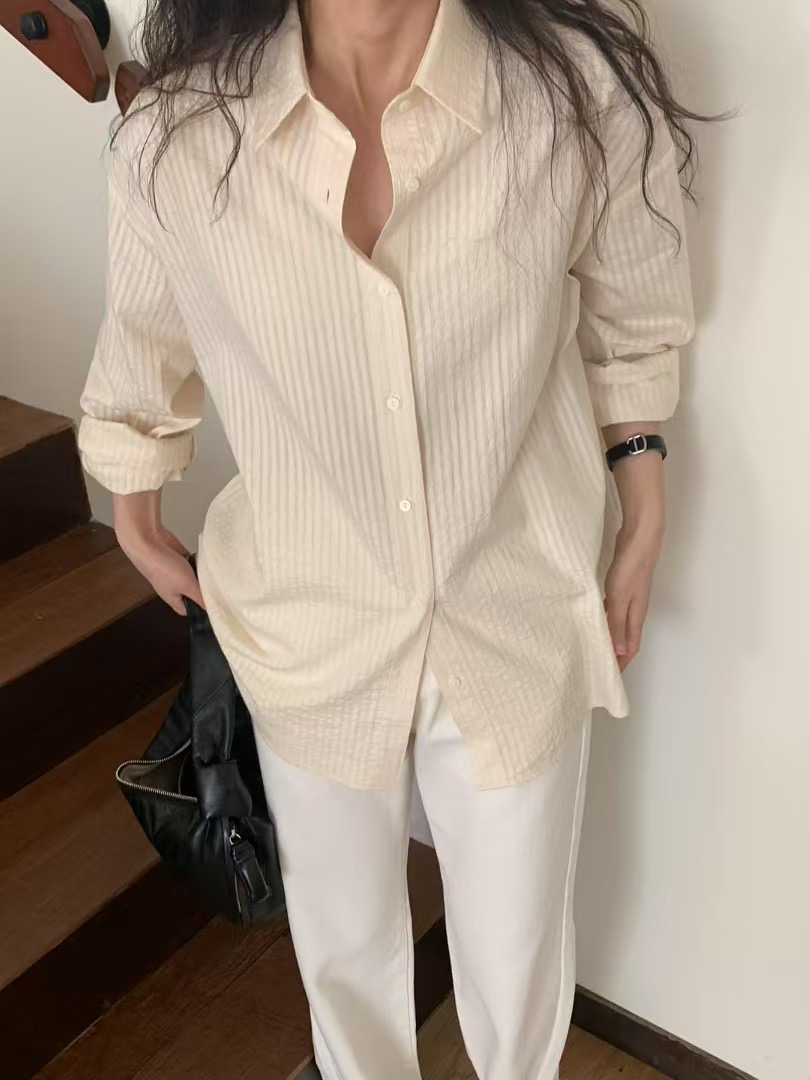 DINING韓國直郵女裝新款25春夏休閑熱賣時尚襯衫蕾絲衫棉質DINING襯衫/蕾絲衫