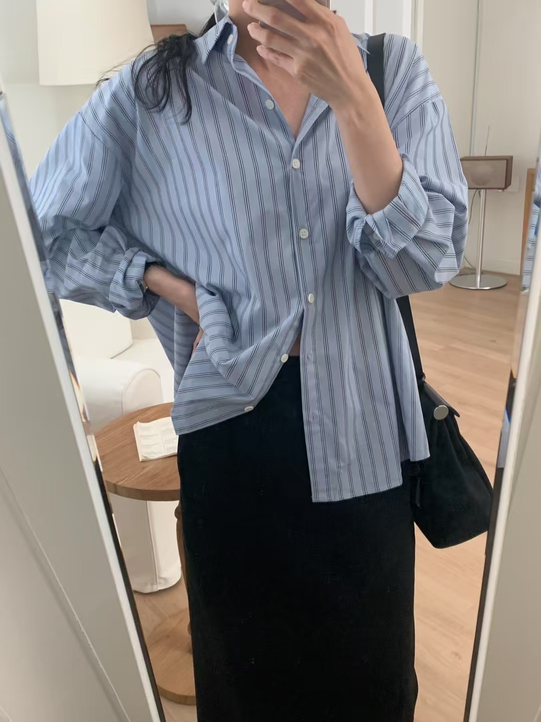 DINING韓國直郵女士新品真品職業熱賣推薦人氣襯衫蕾絲衫條紋DINING襯衫/蕾絲衫