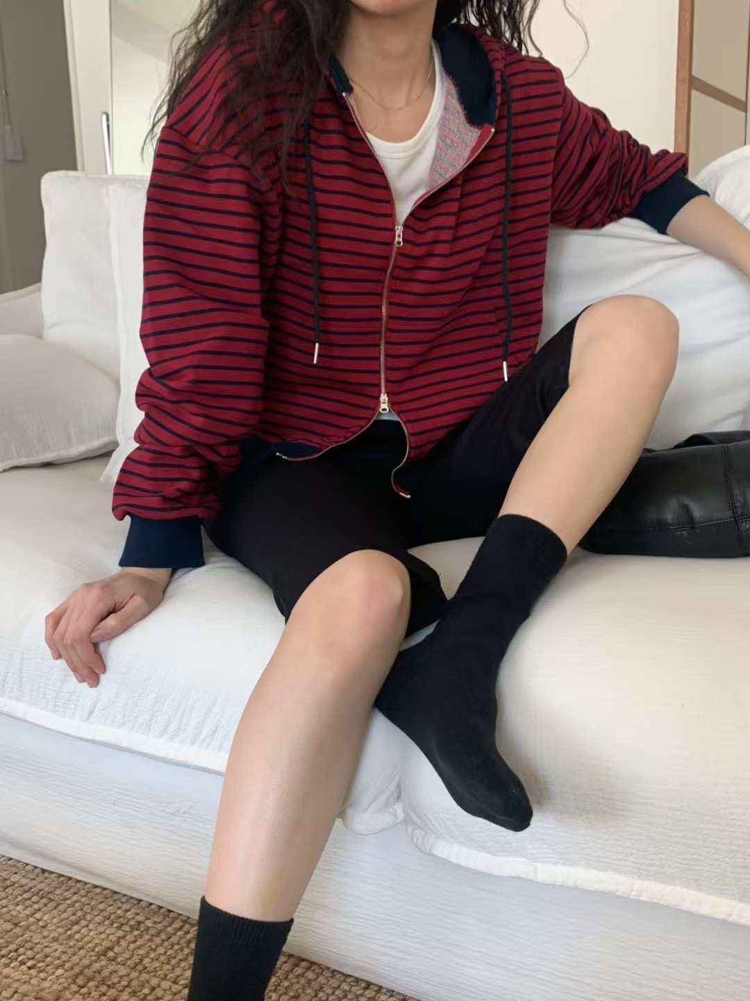 DINING東大門代購女士新款推薦職業時尚熱賣休閑衛衣拉鏈連帽DINING衛衣